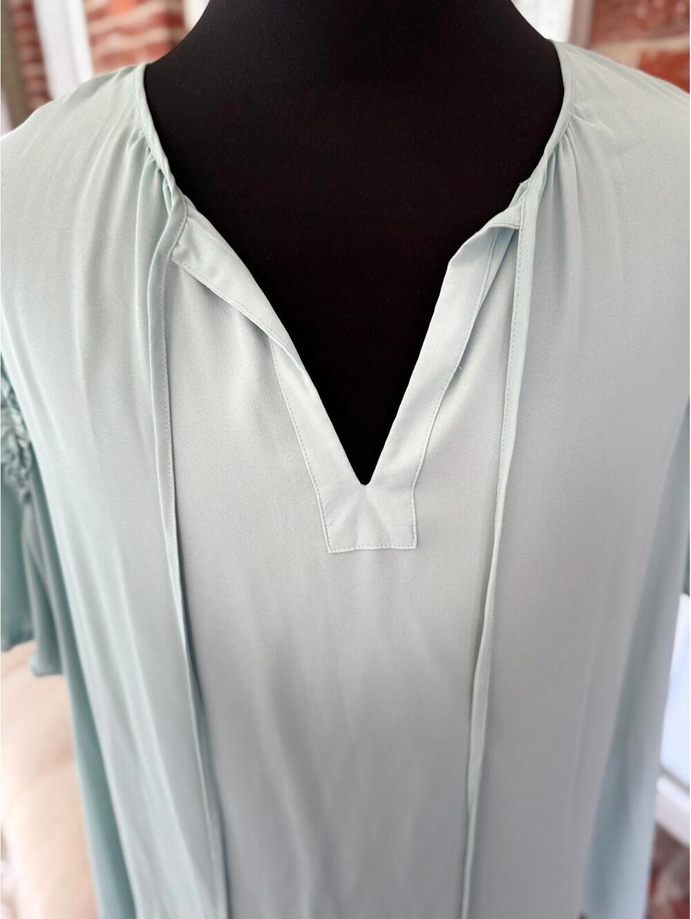 DR2 Sage Green Ruffle Sleeve Delight – 3X